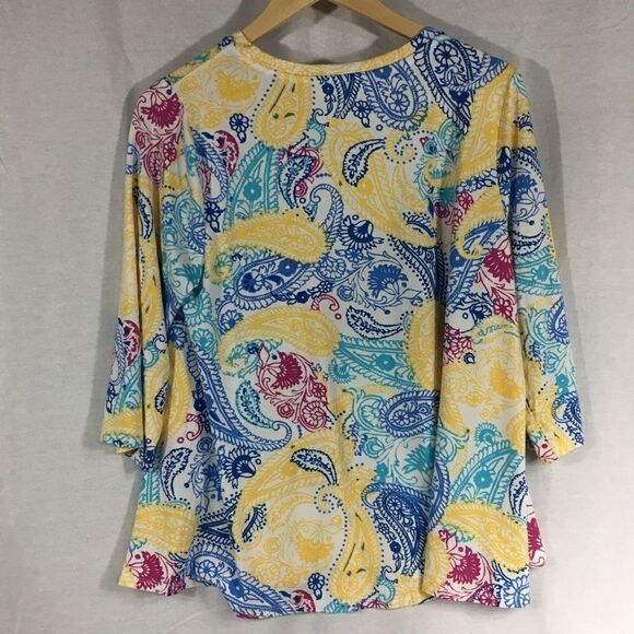 Jessica London NWT multi colored 3/4 length sleeves white with many patterns - Picture 5 of 9